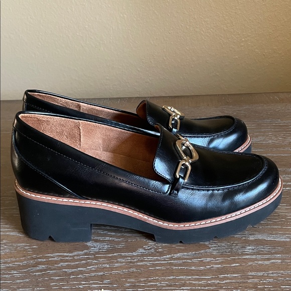 NATURALIZER WOMENS BLACK DESI LUG SOLE LOAFER EUC SIZE 9.5 - Picture 5 of 8